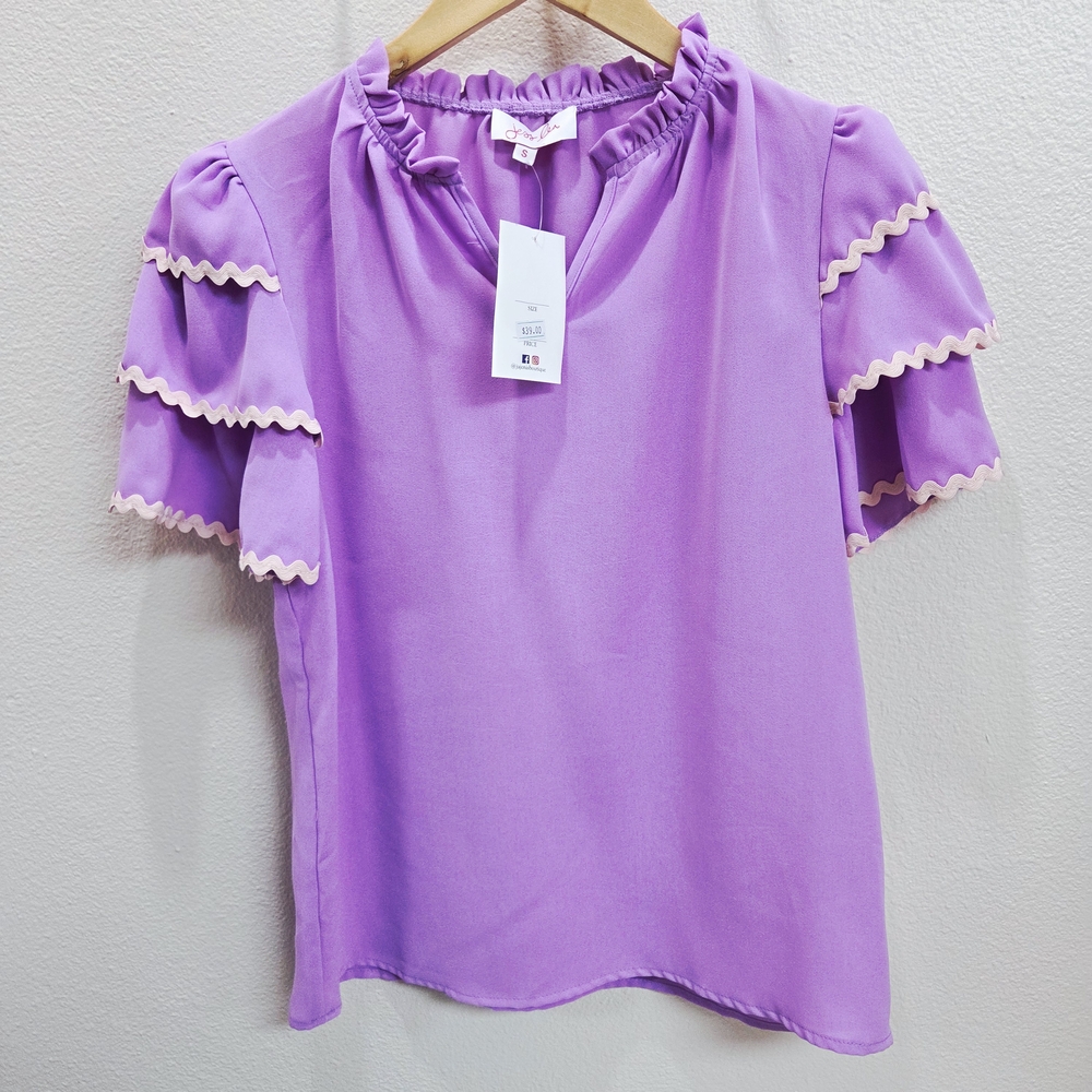 Purple Ruffled Women's Top
